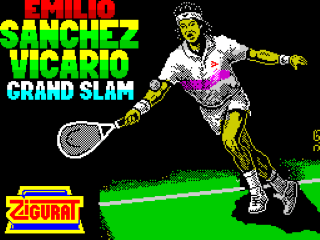 Emilio Sanchez Vicario Grand Slam title screen for ZX Spectrum